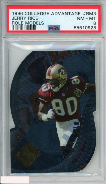 1996 COLLECTORS EDGE ADVANTAGE ROLE MODELS JERRY RICE RM3 49ERS PSA 8 POP 1