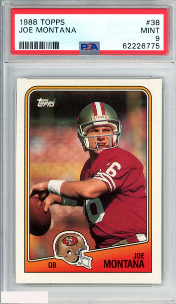 1988 TOPPS JOE MONTANA #38 SAN FRANCISCO 49ERS HOF PSA 9 MINT