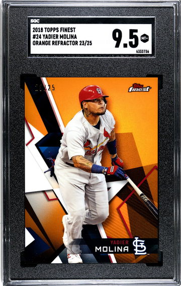 2018 Topps Finest Orange Refractor Yadier Molina