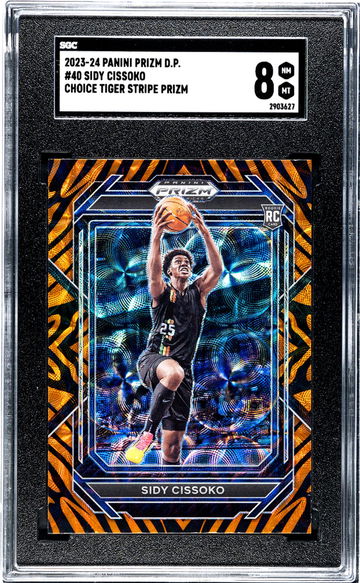 2023 Panini Prizm DP Choice Tiger Stripe Sidy Cissoko #40 RC SGC 8