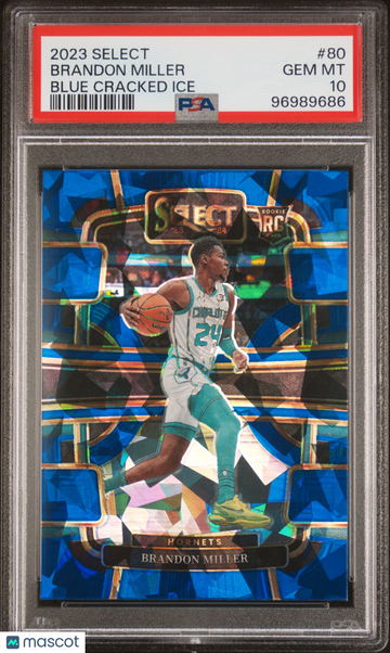 2023 Panini Select Brandon Miller #80 Blue Cracked Ice PSA 10