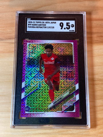 2020 Topps Chrome UEFA Japan Edition Karim Adeyemi Fuchsia Refractor /125 SGC 9.5