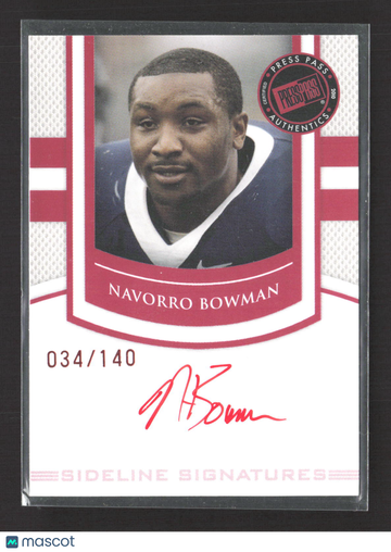 2010 Press Pass Sideline Signatures NaVorro Bowman #SS-NB /140