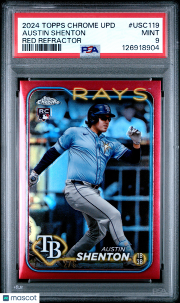 2024 Topps Chrome Update Austin Shenton #USC119 Red Refractor PSA 9