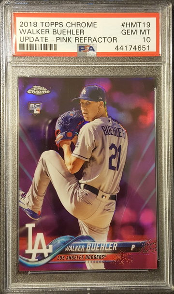 2018 Topps Chrome Update Pink Refractor Walker Buehler Rookie PSA 10 L.A. Dodgers
