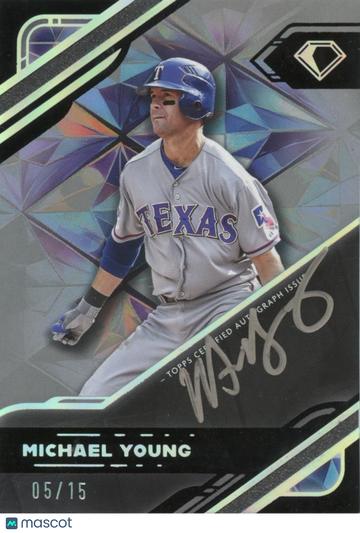Michael Young 2025 Diamond Icons Auto Autograph Texas Rangers 5/15