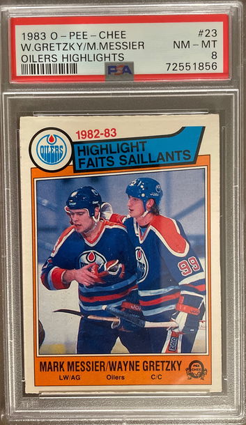 1983 O-Pee-Chee Gretzky/Messier #23 PSA 8