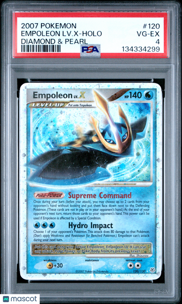 2007 Pokemon Diamond & Pearl Empoleon LV. X Holo Diamond & Pearl PSA 4 #120