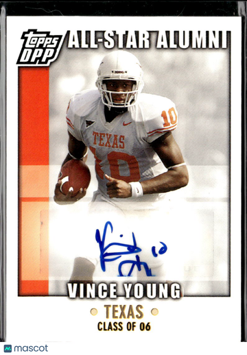 Vince Young 2007 Topps Draft Picks & Prospects All-Star Alumni Auto /50 Texas Longhorns