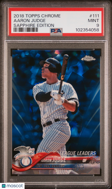 2018 Topps Chrome Sapphire Edition Aaron Judge #111 PSA 9