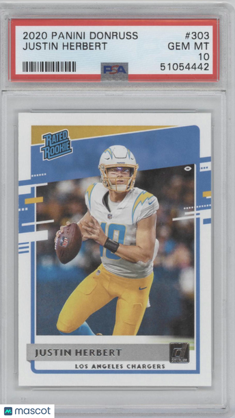 2020 Panini Donruss Justin Herbert #303 PSA 10