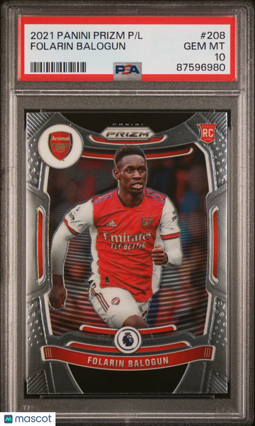 2021 Panini Prizm Premier League Folarin Balogun #208 Rookie PSA 10
