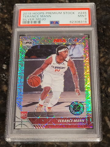 2019 TERANCE MANN HOOPS PREMIUM STOCK SILVER MOJO SP ROOKIE RC #245 PSA 9 MINT!