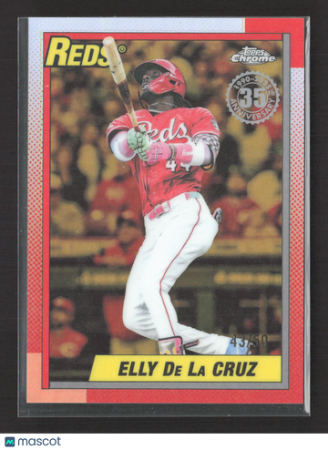 2025 Topps Chrome 1990 Topps 35th Anniversary Elly De La Cruz #90CU-3 Red Refractor /50