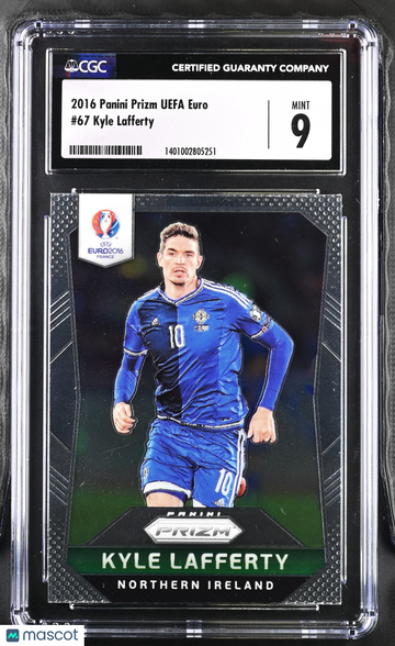 2016 Panini Prizm UEFA Euro Kyle Lafferty #67 CGC 9