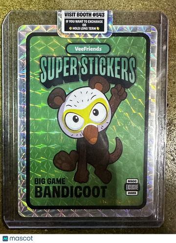 Vee Friends Super Stickers 2023 NSCC Exclusive Big Game Bandicoot  /499 National