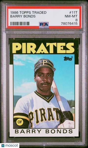 1986 Topps Traded Barry Bonds #11T PSA 8