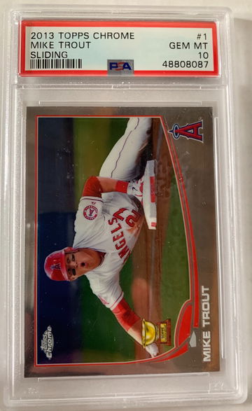 2013 Topps Chrome Mike Trout Sliding