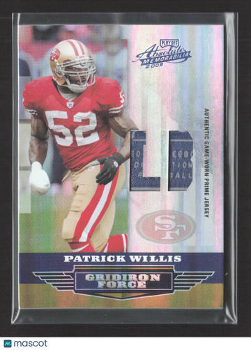 2008 Playoff Absolute Memorabilia Gridiron Force Patrick Willis #GF-14 /25 Authentic Game-Worn Prime Jersey