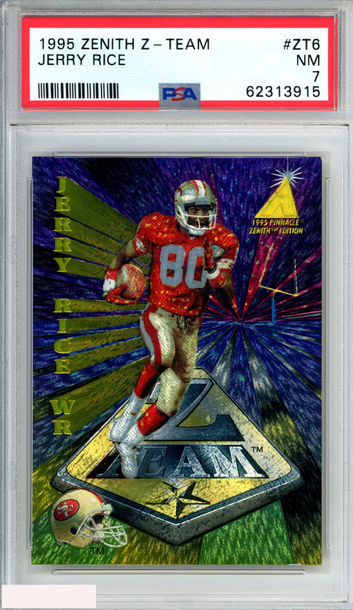 1995 ZENITH Z-TEAM JERRY RICE #ZT6 SAN FRANCISCO 49ERS HOF PSA 7 NM