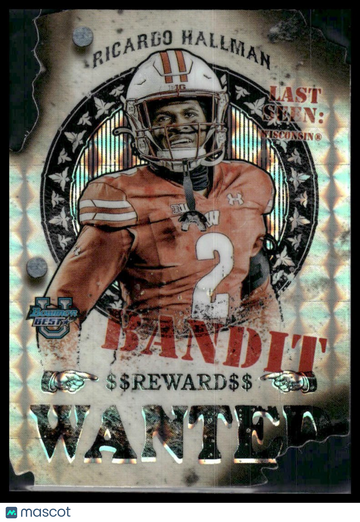 2024 Bowman University Best Ricardo Hallman #GB-7 Gunslingers and Bandits Die Cut Geometric Refractor