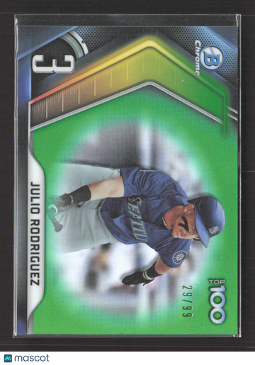 2022 Bowman Chrome Top 100 Julio Rodriguez #BTP-3 Green Refractor /99