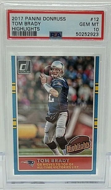 2017 DONRUSS HIGHLIGHTS TOM BRADY SP #12 PSA 10 GEM MINT POP 5