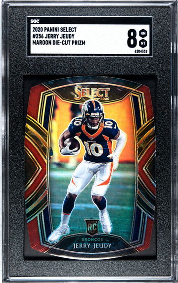 2020 Panini Select #256 Jerry Jeudy Maroon Die Cut SGC 8