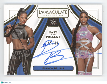 2024 Panini Immaculate Collection WWE Bianca Belair #PP-BBL Past and Present Autograph /49