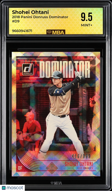 2018 Panini Donruss Dominator Shohei Ohtani #D9 MBA 9.5