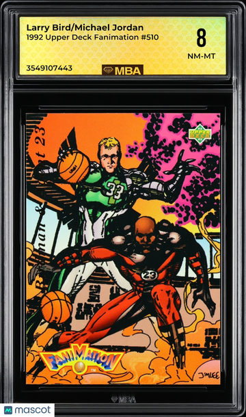 1992 Upper Deck Larry Bird/Michael Jordan #510 Fanimation MBA 8