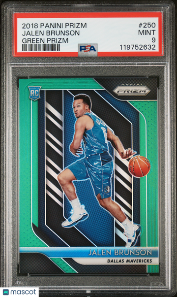 2018 Panini Prizm Jalen Brunson #250 Green PSA 9