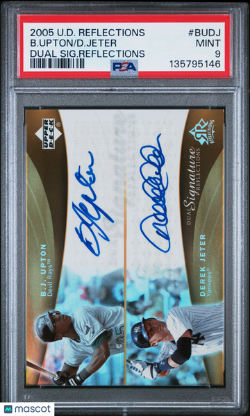 2005 Upper Deck Reflections Dual Signatures Reflections D. Jeter B. Upton #BUDJ SIG. Reflections PSA 9