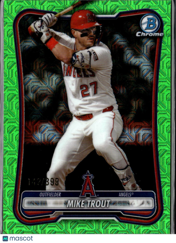 Mike Trout 2014 Bowman Chrome Green Mojo Refractor /399 Los Angeles Angels