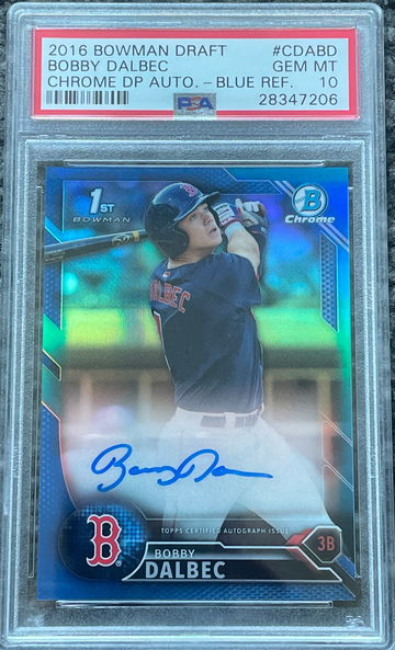2016 Bowman Draft Bobby Dalbec Chrome DP Auto Blue Refractor 