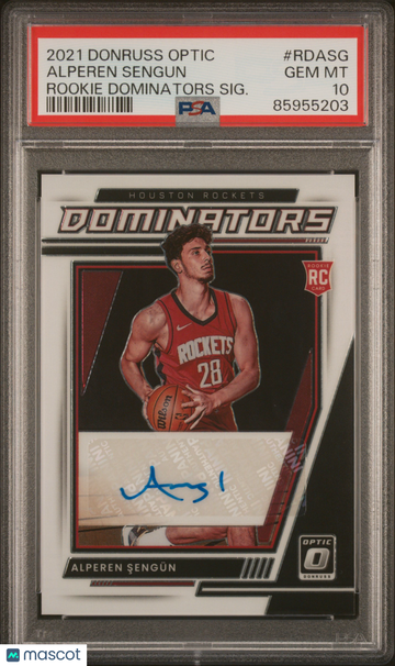 2021 Panini Donruss Optic Rookie Dominators Signatures Alperen Sengun #RDASG SIG. PSA 10
