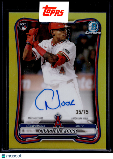 2026 Topps Bowman Chrome Christian Moore #CRA-CM Yellow /75