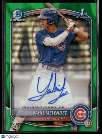 2025 Bowman Chrome Yahil Melendez #CPA-YM Green Lava /99 1st Bowman Auto Topps
