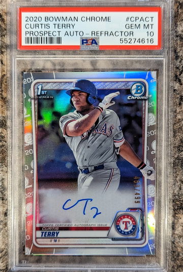 2020 Bowman Chrome Curtis Terry Rookie Refractor Auto PSA 10