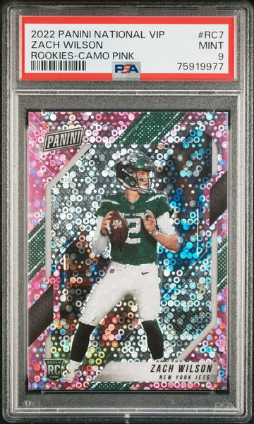2022 PANINI ZACH WILSON NATIONAL VIP ROOKIES ROOKIES-CAMO PINK #RC7 PSA 9