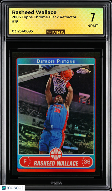 2006 Topps Chrome Rasheed Wallace #19 Black Refractor /99 MBA 7