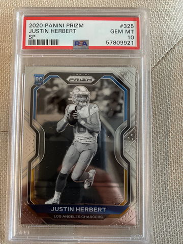 2020 Justin Herbert Negative SP Prizm PSA 10 