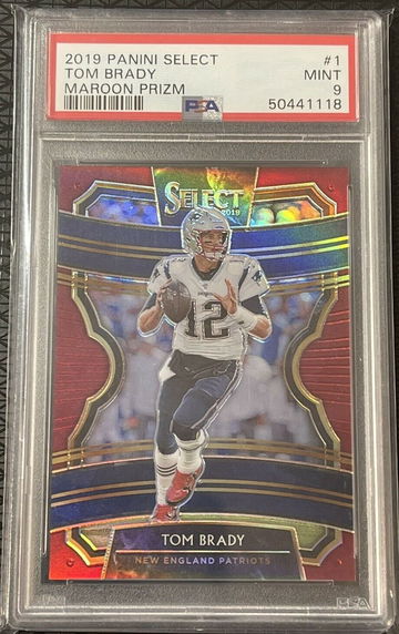 2019 Select Ruby Red Maroon Prizm Holo Refractor #1 Tom Brady #/149 PSA 9