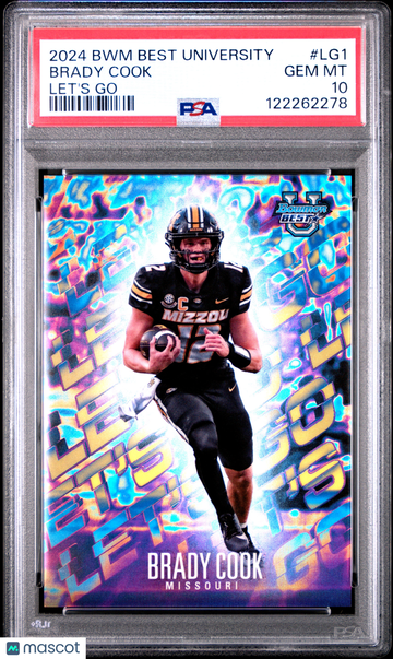 2024 Bowman Best University Let's Go Brady Cook #LG1 PSA 10