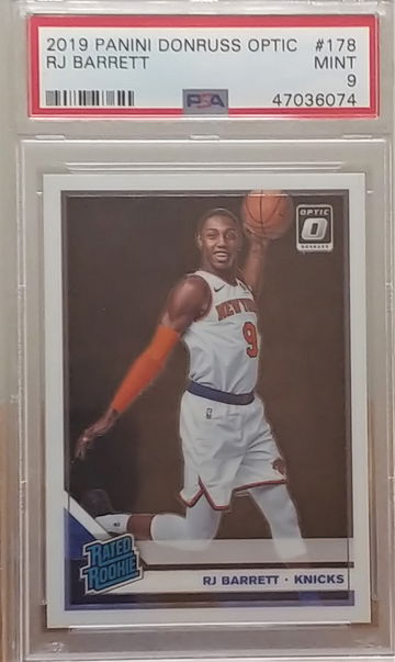 RJ Barrett 2019 Donruss Optic Rookie RC PSA 9 Knicks
