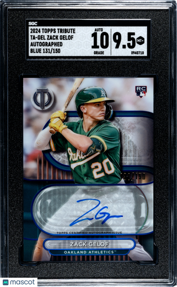 2024 Topps Tribute Zack Gelof #TA-GEL Autograph Blue /150 SGC 9.5 Auto 10