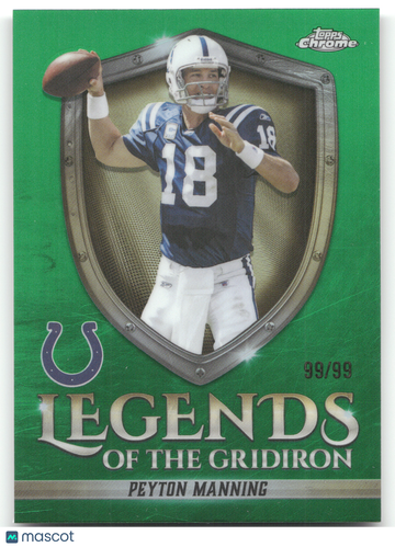 2025 Topps Chrome Legends of the Gridiron Peyton Manning #LOG-10 Green /99