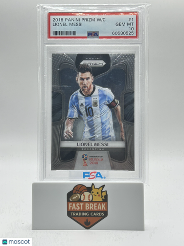 2018 Panini Prizm World Cup Lionel Messi #1 PSA 10