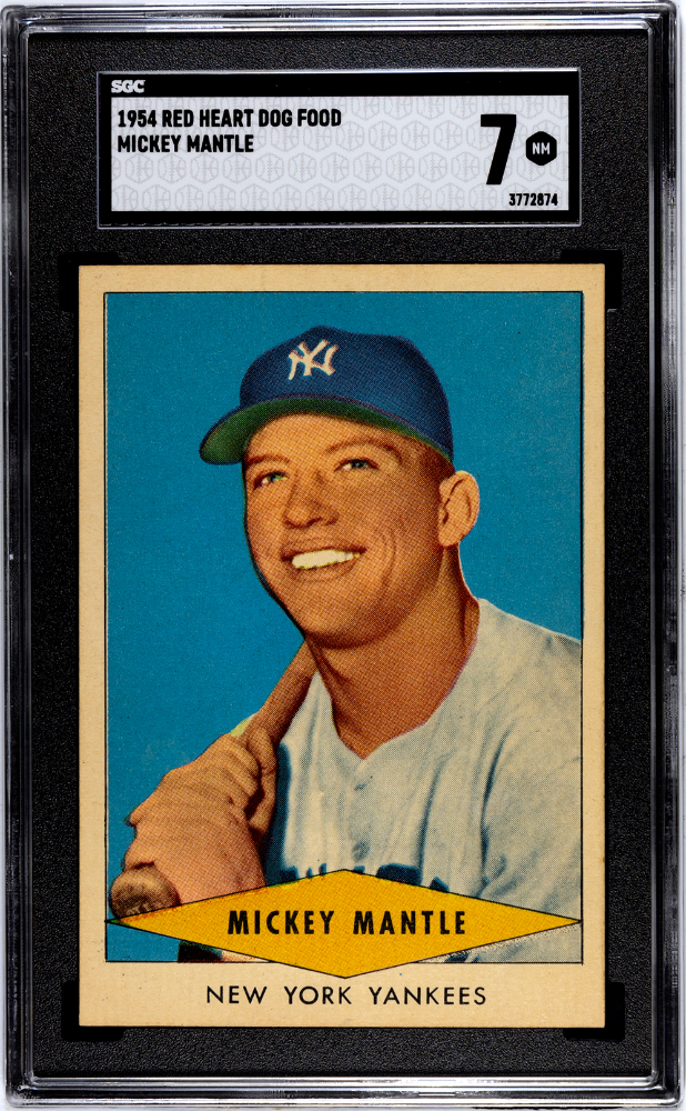 1954 Red Heart Dog Food  Mickey Mantle  SGC 7