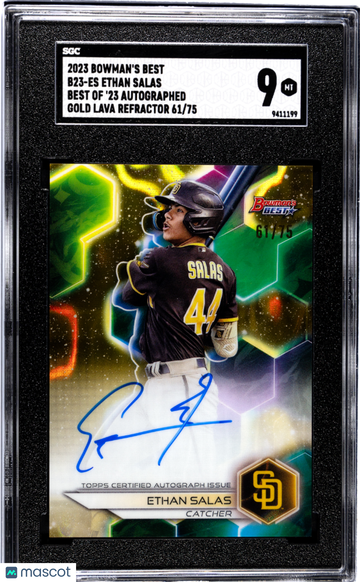 2023 Bowman's Best Ethan Salas #B23-ES Of '23 Autograph Gold Lava Refractor SGC 9